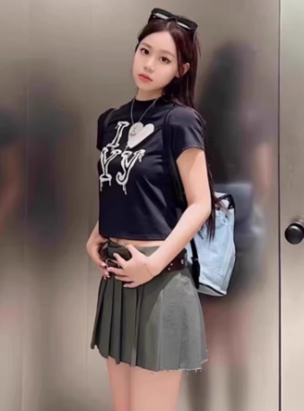 OPEN YY クロップド Tシャツ (2色) I LOVE YY CROP T-SHIRT