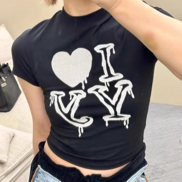OPEN YY クロップド Tシャツ (2色) I LOVE YY CROP T-SHIRT