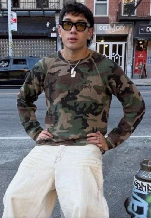 Stussy ステューシー サーマル Tシャツ Basic Thermal Woodland Camo