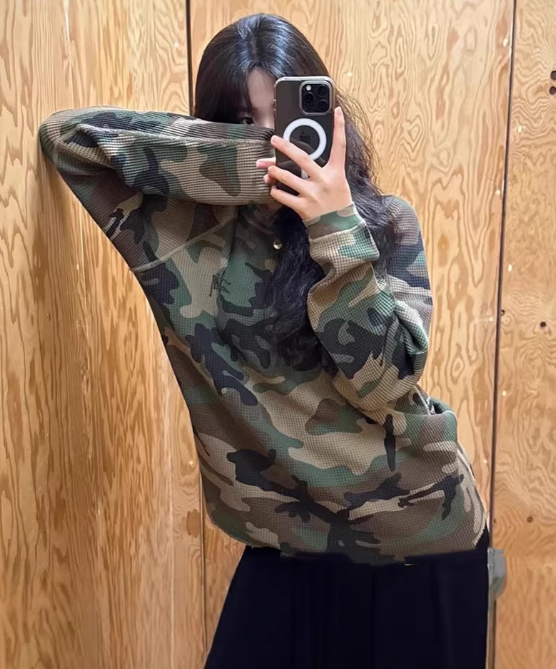 Stussy ステューシー サーマル Tシャツ Basic Thermal Woodland Camo