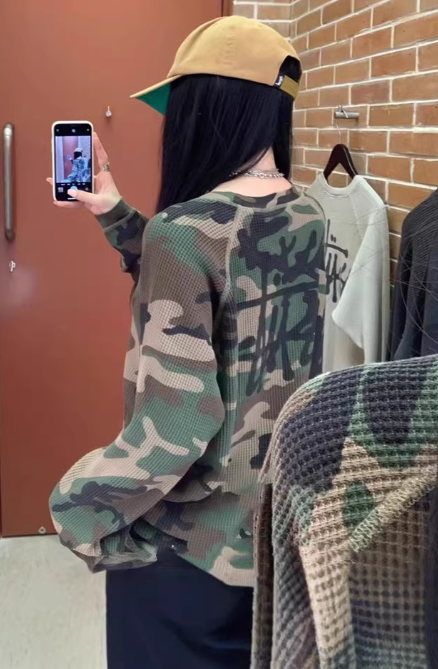 Stussy ステューシー サーマル Tシャツ Basic Thermal Woodland Camo