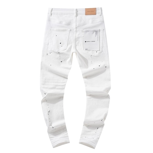 purplebrand 30 White ホワイトカラー パープルブランド PURPLE BRAND ウォッシュド ペイント ダメージデニム イン