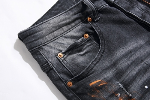 purple brandペイント加工 ブラックデニムパンツ 中古・古着通販】PURPLE BRAND (パープルブランド) ヴィンテージ