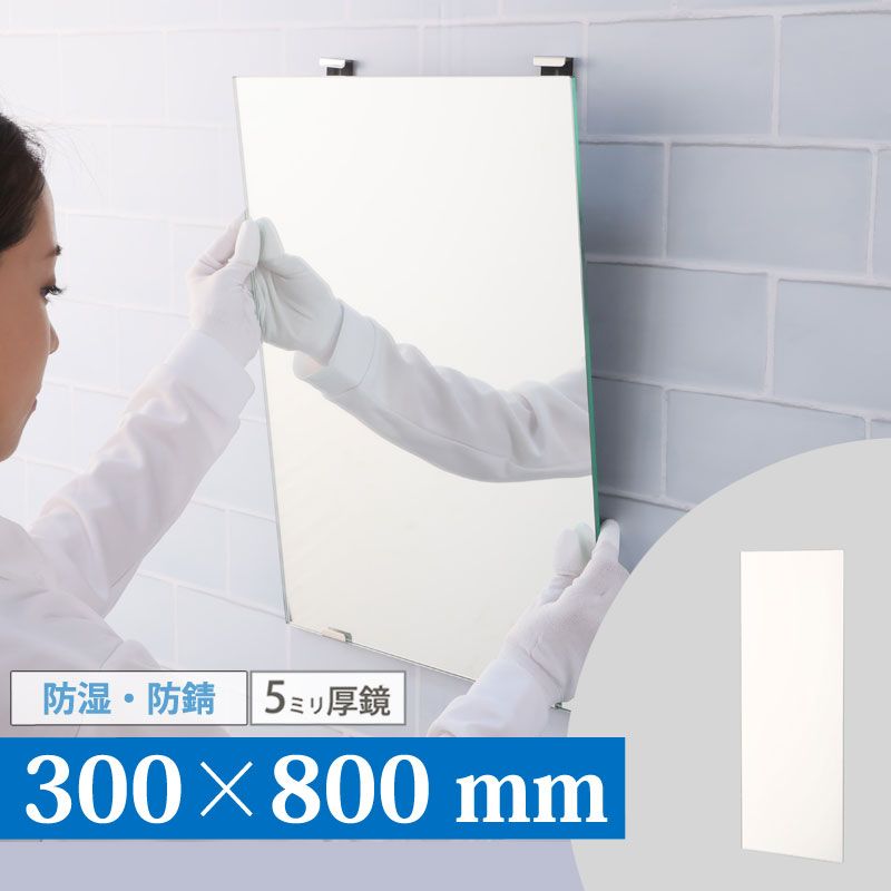 浴室鏡/洗面鏡 交換用ミラー【300×800mm/防湿加工】