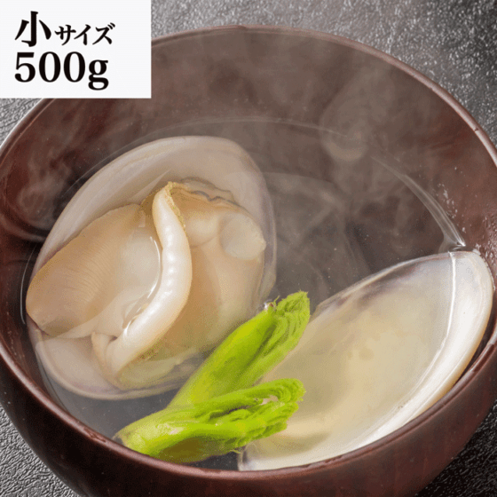 （お吸い物サイズ） 天然はまぐり 三河湾産 500g　砂抜き済み  温めるだけで殻がパッと開く　（冷凍）（小）