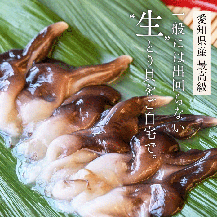 生とり貝・とり貝お刺身　贅沢食べ比べセット 【冷ぞう】(送料無料)トロあじ・金目鯛の干物サービス中　配送指定日不可