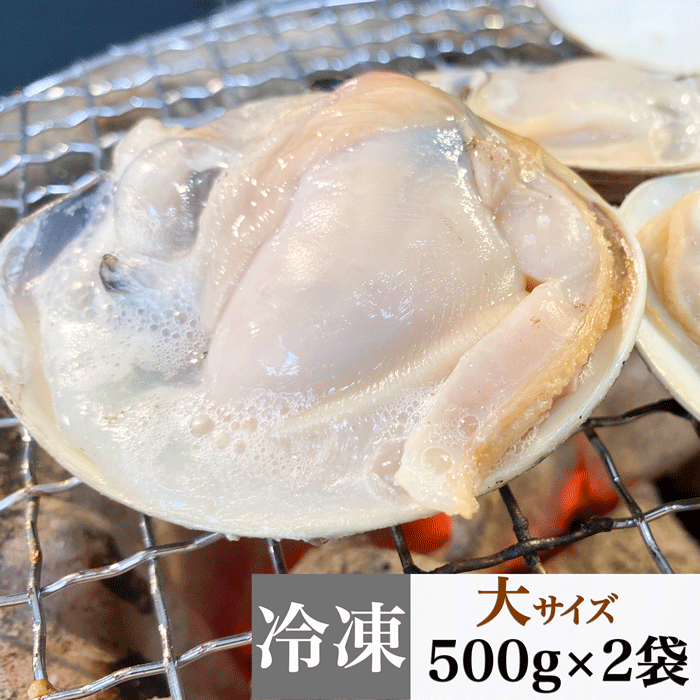 (酒蒸し・焼き) 大サイズ 天然本はまぐり　500g×２袋　(冷凍)