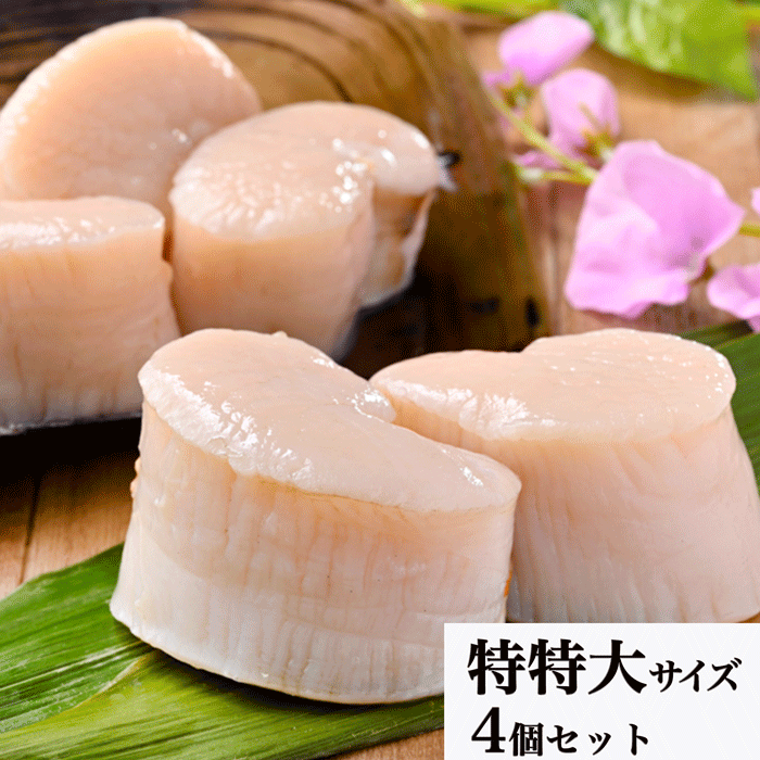 (特別価格) 天然平貝むき身　1番大きい特特大サイズ　4個セット (冷凍) (送料無料)(愛知県三河湾産)
