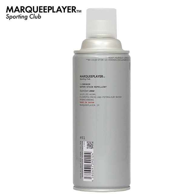 【スニーカー 靴 ケア用品】マーキープレイヤー MARQUEE PLAYER For SNEAKER WATER+STAIN REPELLENT ＃01 [9012] スニーカー用 撥水撥油スプレー 日本製 420ml【西濃運輸配送・ラッピング不可】