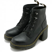 ドクターマーチン Dr.Martens レディース ジェシー [27613001 FW22] Jesy レースアップ ショートブーツ チャンキーヒール フレアヒール Black Sendal|Dr.M