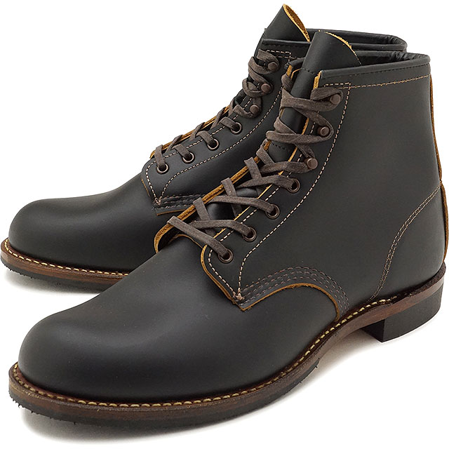 返品交換送料無料 REDWING レッドウィング ワークブーツ Dワイズ BECKMAN BOOTS FLAT BOX ベックマン・ブーツ フラット・ボックス BLACK KLONDIKE 靴 [9060]