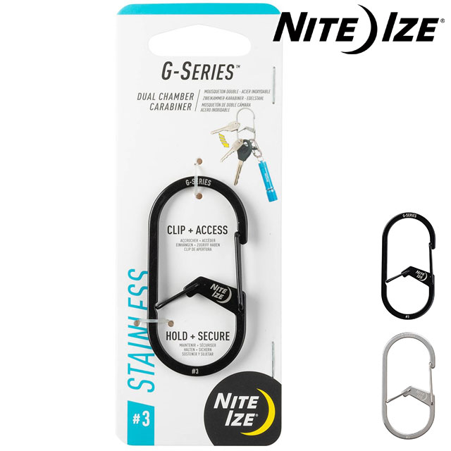 ナイトアイズ NITE IZE G型カラビナ Gカラビナー #3 [GS3-01-R6/GS3-11-R6/NI59185/NI59186 SS23] アウトドア キャンプ ステンレス製【メール便配送】