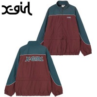 SALEۥå X-girl ǥ ȥ饹ȥѥԥ󥰥㥱å [105233021002 FW23] CONTRAST PIPNG JACKET XGIRL  ֥륾 2WAY BURGUNDYs