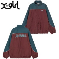 ̵ۡSALEۥå X-girl ǥ ȥ饹ȥѥԥ󥰥㥱å [105233021002 FW23] CONTRAST PIPNG JACKET XGIRL  ֥륾 2WAY BURGUNDYs