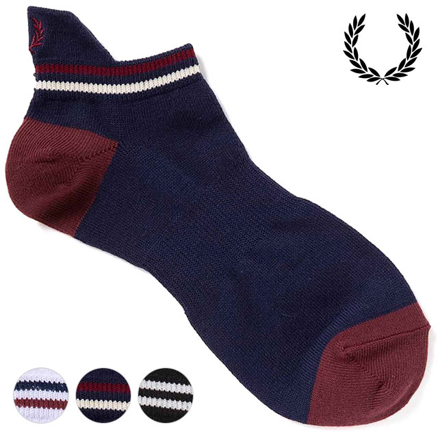 フレッドペリー FRED PERRY ティップド リブ アンクルソックス [F19999] TIPPED RIB ANKLE SOCKS メンズ・レディース 靴下 ギフト スニーカーソックス【メール便配送】