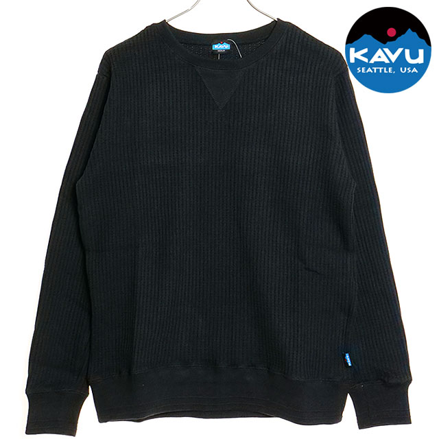 カブー KAVU メンズ マービンズクルー [19820127 FW23] Marvin's Crew トップス 長袖 クルーネック サーマルシャツ Black 正規取扱店