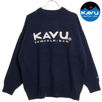 ̵ۥ֡ KAVU  ˥å [19821919 FW23] Logo Knit ȥåץ 롼ͥå Navy