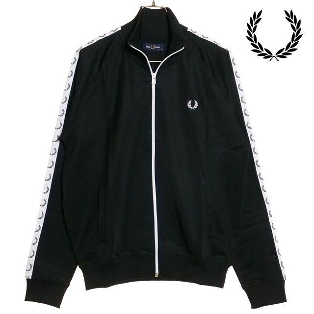フレッドペリー FRED PERRY メンズ テープド トラックジャケット [J4620-198 FW23] TAPED TRACK JACKET トップス ジャージ上 ブルゾン トラックトップ BLACK 黒 ブラック系