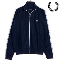 フレッドペリー FRED PERRY メンズ テープド トラックジャケット [J4620-885 FW23] TAPED TRACK JACKET トップス 長袖 クルーネック CARBON-BLUE