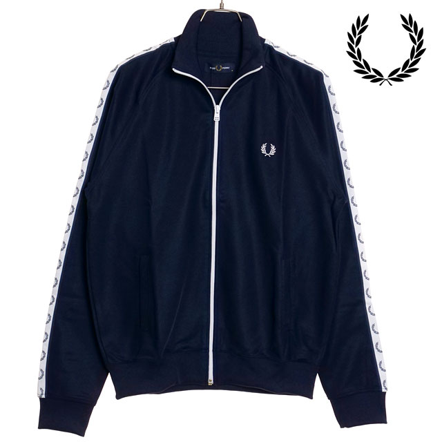 フレッドペリー FRED PERRY メンズ テープド トラックジャケット [J4620-885 FW23]　フレッド・ペリー FREDPERRY TAPED TRACK JACKET トップス 長袖 クルーネック CARBON-BLUE 紺 ネイビー系 正規取扱店 フレッドペリー FRED PERRY メンズ テープド トラックジャケット