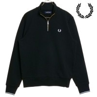 フレッドペリー FRED PERRY メンズ ハーフジップ スウェットシャツ [M3574-102 FW23] HALF ZIP SWEATSHIRT トップス トレーナー BLACK 黒 ブラック系