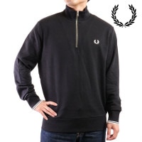 フレッドペリー FRED PERRY メンズ ハーフジップ スウェットシャツ [M3574-102] HALF ZIP SWEATSHIRT トップス トレーナー BLACK 黒 ブラック系 正規取扱