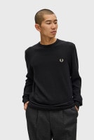 フレッドペリー FRED PERRY メンズ クラシック クルーネック ジャンパー [K9601-198] CLASSIC CREW NECK JUMPER トップス ニット セーター BLACK 黒