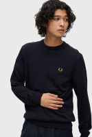 フレッドペリー FRED PERRY メンズ クラシック クルーネック ジャンパー [K9601-795] CLASSIC CREW NECK JUMPER トップス ニット セーター NAVY 紺 
