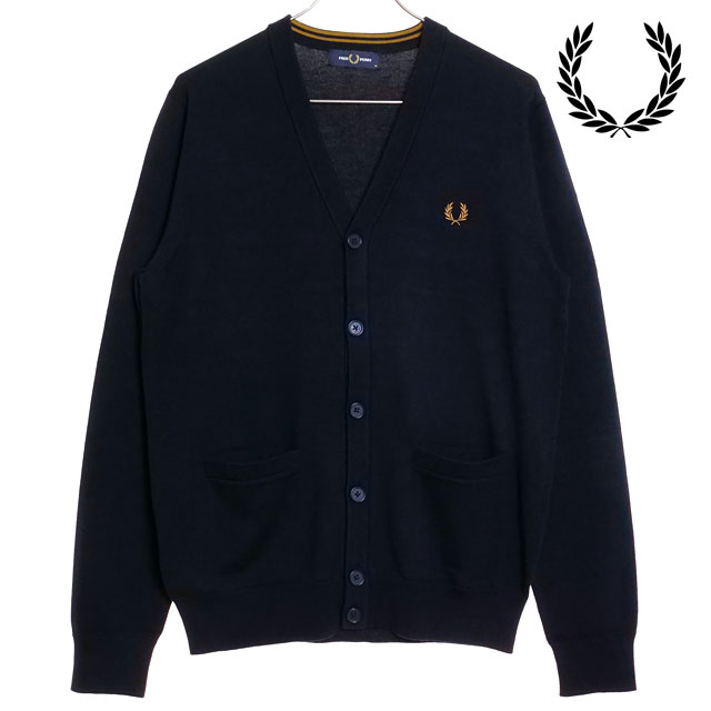 フレッドペリー FRED PERRY メンズ クラシック カーディガン [K9551-795 FW23] CLASSIC CARDIGAN トップス ニット Vネック NAVY 紺 ネイビー系 フレッドペリー FRED PERRY メンズ クラシック カーディガン [K9551