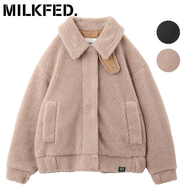 ̵ۡ40OFFSALEۥߥ륯ե MILKFED. ǥ 顼ܥ㥱å [103233021003 FW23] LOGO COLLAR BOA JACKET  ֥륾 ܥե꡼ts