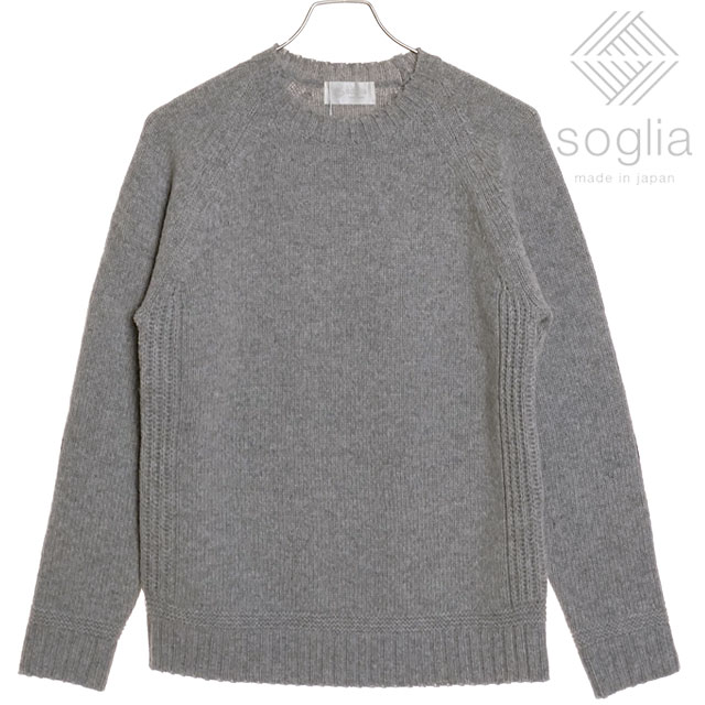 ソリア Soglia ランドノア セーター [FW25] LANDNOAH Sweater メンズ・レディース トップス クルーネック ニット 日本製 Light-Gray 正規取扱店