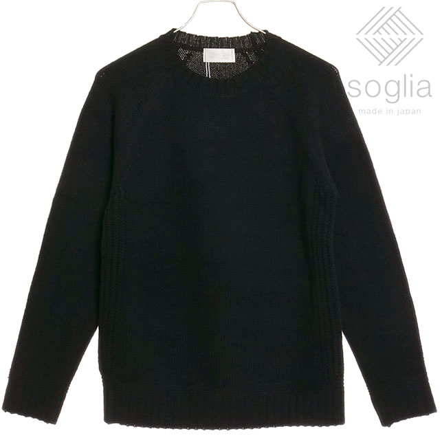ソリア Soglia ランドノア セーター [FW25] LANDNOAH Sweater メンズ・レディース トップス クルーネック ニット 日本製 Black 正規取扱店