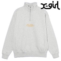 ̵ۡSALEۥå X-girl ǥ Х ϡեåץåȥȥå [105234012014 HO23] OVAL LOGO HALF ZIP SWEAT TOP xgirl ȥåץ ץ륪С ASHts