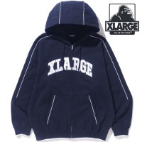 エクストララージ XLARGE メンズ パイピング ジップアップフーデッド スウェットシャツ [101234012008 HO23] PIPING ZIP UP HOODED SWEATSHIRT x