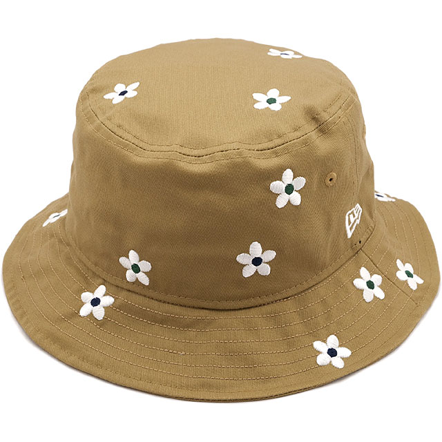 168【美品】ニューエラNEWERAバケットハットエコファー＆エコレザーM/L NEW ERA ニューエラ バケットハット つば下がり シンセティック