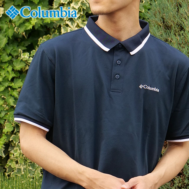 コロンビア Columbia メンズ コーブドームビュートソリッドピケポロ [AE0412-464 SS23] COVE DOME BUTTE SOLID PIQUE POLO トップス ポロシャツ 半袖 吸湿速乾 UVケア Collegiate-Navy 紺 ネイビー系【メール便配送】 正規取扱店