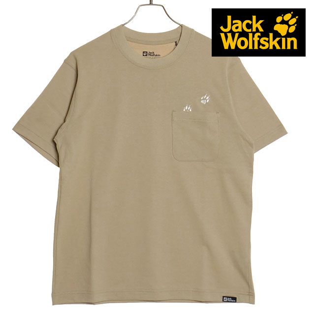 【40％OFF／SALE】【SALE】ジャックウルフスキン Jack Wolfskin メンズ パウインポケット ショートスリーブTシャツ V2 [5023434-5471 SS24] JP PAW IN POCKET SS T V2 半袖 オーガニックコットン corn【メール便配送】【s】