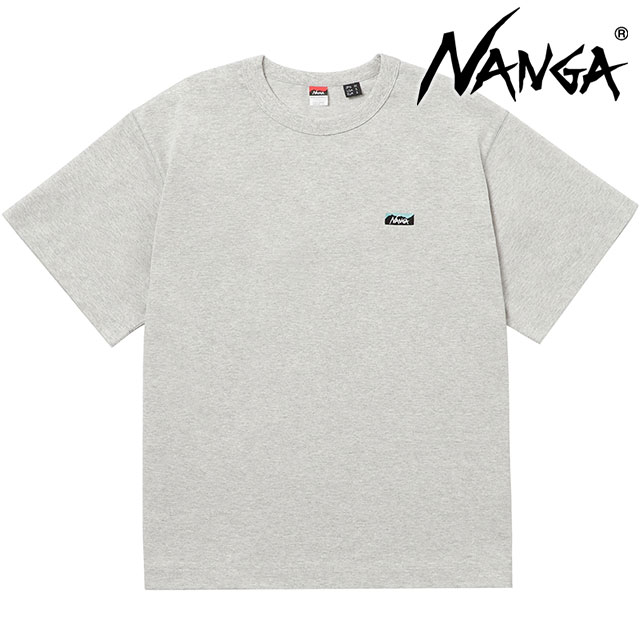 ナンガ NANGA メンズ エコハイブリッド ボックスロゴ エンブロイダリーティー [NW2411-1G804-A] ECO HYBRID BOX LOGO EMBROIDERY TEE トップス 半袖Tシャツ アウトドア A.GRY 【メール便配送】
