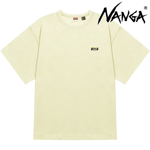 ナンガ NANGA メンズ エコハイブリッド ボックスロゴ エンブロイダリーティー [NW2411-1G804-A SS24] ECO HYBRID BOX LOGO EMBROIDERY TEE トップス 半袖Tシャツ アウトドア YELLOW 【メール便配送】