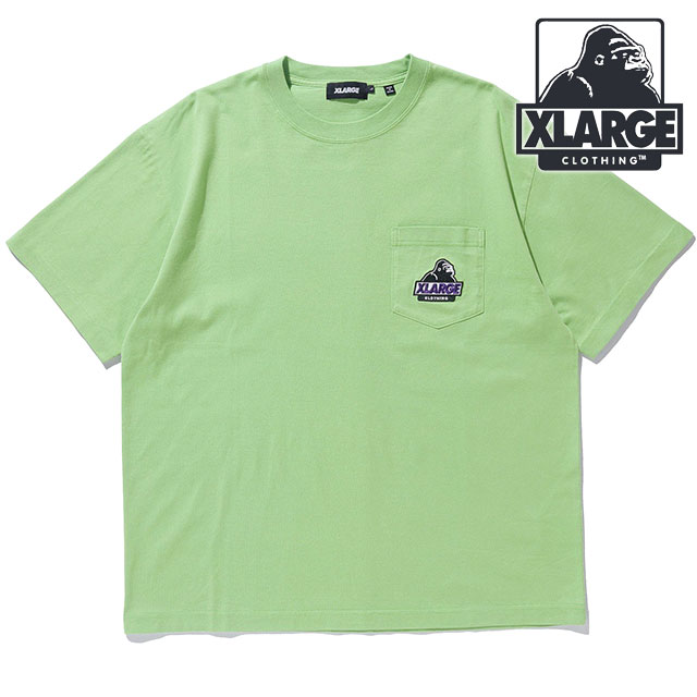 エクストララージ XLARGE メンズ スランテッド OG ショートスリーブ ポケットTシャツ [101242011004 SU24] SLANTED OG S/S POCKET TEE x-large エックスラージ 半袖 GREEN 【メール便配送】