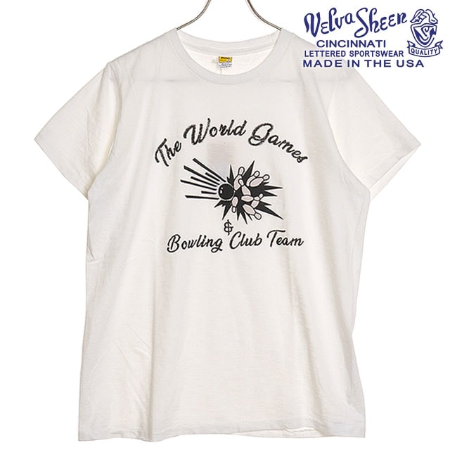 【SALE】ベルバシーン VELVA SHEEN メンズ ボウリングクラブTシャツ [1624012 SS24] “BOWLING CLUB”TEE トップス 半袖 MADE IN USA コットン WHITE 【メール便配送】【s】