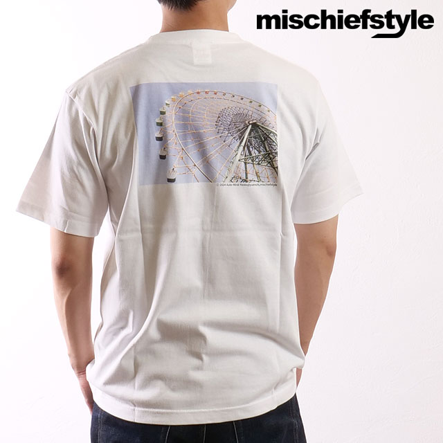 コラボ ミスチーフスタイル mischiefstyle 華蔵寺フォトTシャツ [OG014 SS24] KEZOUJI PHOTO TEE メンズ・レディース トップス 半袖 華蔵寺遊園地 観覧車 HIMAWARI 【メール便配送】