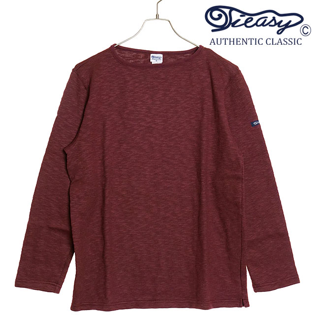 ティージー Tieasy オリジナルボートネックシャツ [te002 FW24] Tieasy ORIGINAL BOATNECK SHIRT メンズ トップス 長袖Tシャツ 日本製 オーガニックコットン BURGUNDY