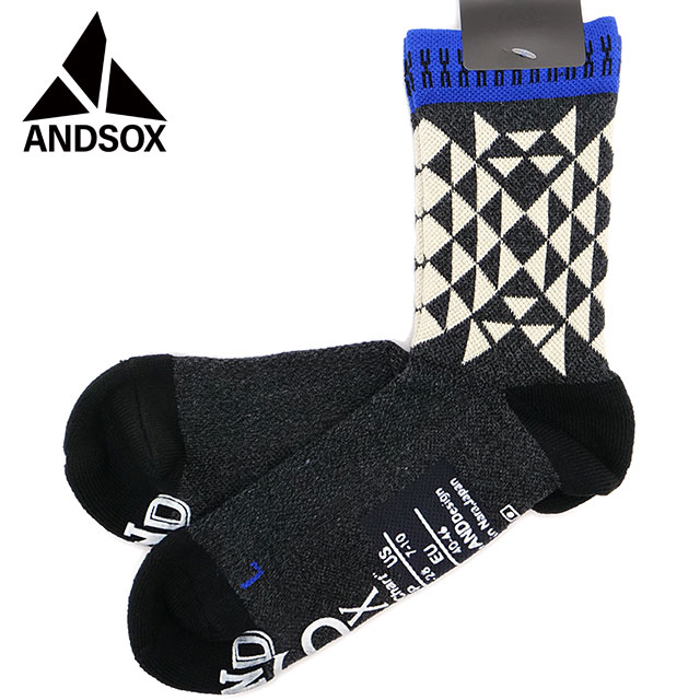 アンドソックス ANDSOX サポートパイルアンクルソックス [23318/23319 SS24] SUPPORT PILE ANKLE SOCKS メンズ・レディース 靴下 ショート丈 滑り止め付き 日本製 NATIVE-CHARCOAL 【メール便配送】