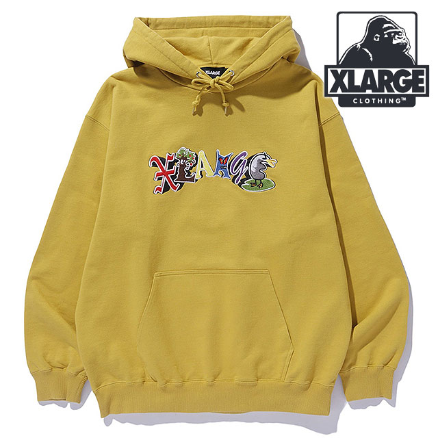 エクストララージ XLARGE パーソナルズ フーデッド スウェットシャツ [101244012004 FW24WINTER] PERSONALS HOODED SWEATSHIRT メンズ x-large エックスラージ プルオーバー フーディー MUSTARD