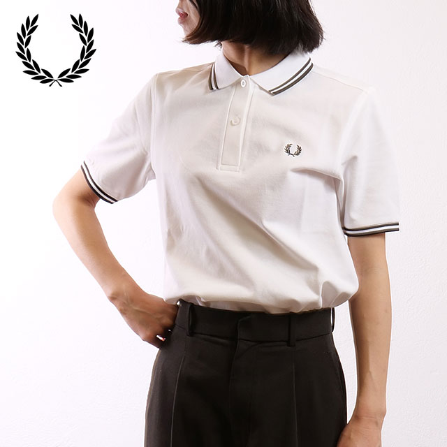 フレッドペリー FRED PERRY ポロシャツ ツイン ティップド フレッドペリーシャツ [G3600-200] TWIN TIPPED FRED PERRY SHIRT レディース トップス 半袖 コットンピケ WHITE