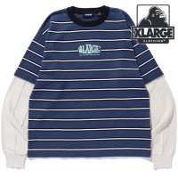 【SALE】エクストララージ XLARGE レイヤード クルーネック ニット [101251015004 SS25] LAYERED CREWNECK KNIT メンズ トップス 重ね着 ボーダー N