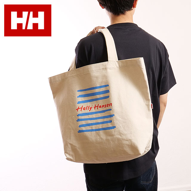 【30%OFF/SALE】ヘリーハンセン HELLY HANSEN オーガニックコットン ロゴトートバッグ L [HY92320-L1 SS25] Organic Cotton Logo Tote L メンズ・レディース 鞄 肩掛け キャンバストート ラインプリント 【メール便配送】 正規取扱店【s】