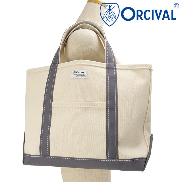 オーシバル ORCIVAL トートバッグ ミディアム [OR-H0284-KWC SS25] TOTE BAG MEDIUM メンズ・レディース 鞄 キャンバストート 中サイズ 帆布 ECRU/IRON-GREY 正規取扱店
