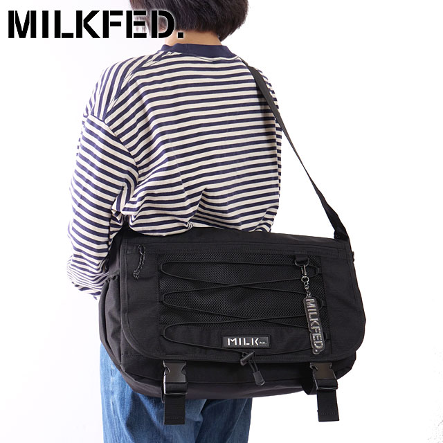 ミルクフェド MILKFED. デイリー メッセンジャーバッグ [103251053011] 16L DAILY MESSENGER BAG レディース 鞄 ショルダーバッグ 通勤通学 BLACK 正規取扱店